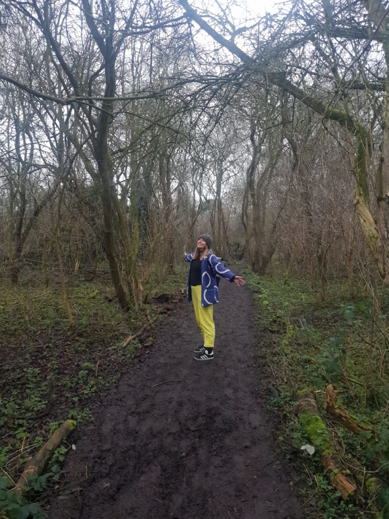 Councillor Haf Davies (Abbey), Lead Councillor for Biodiversity, at Barnwell West LNR