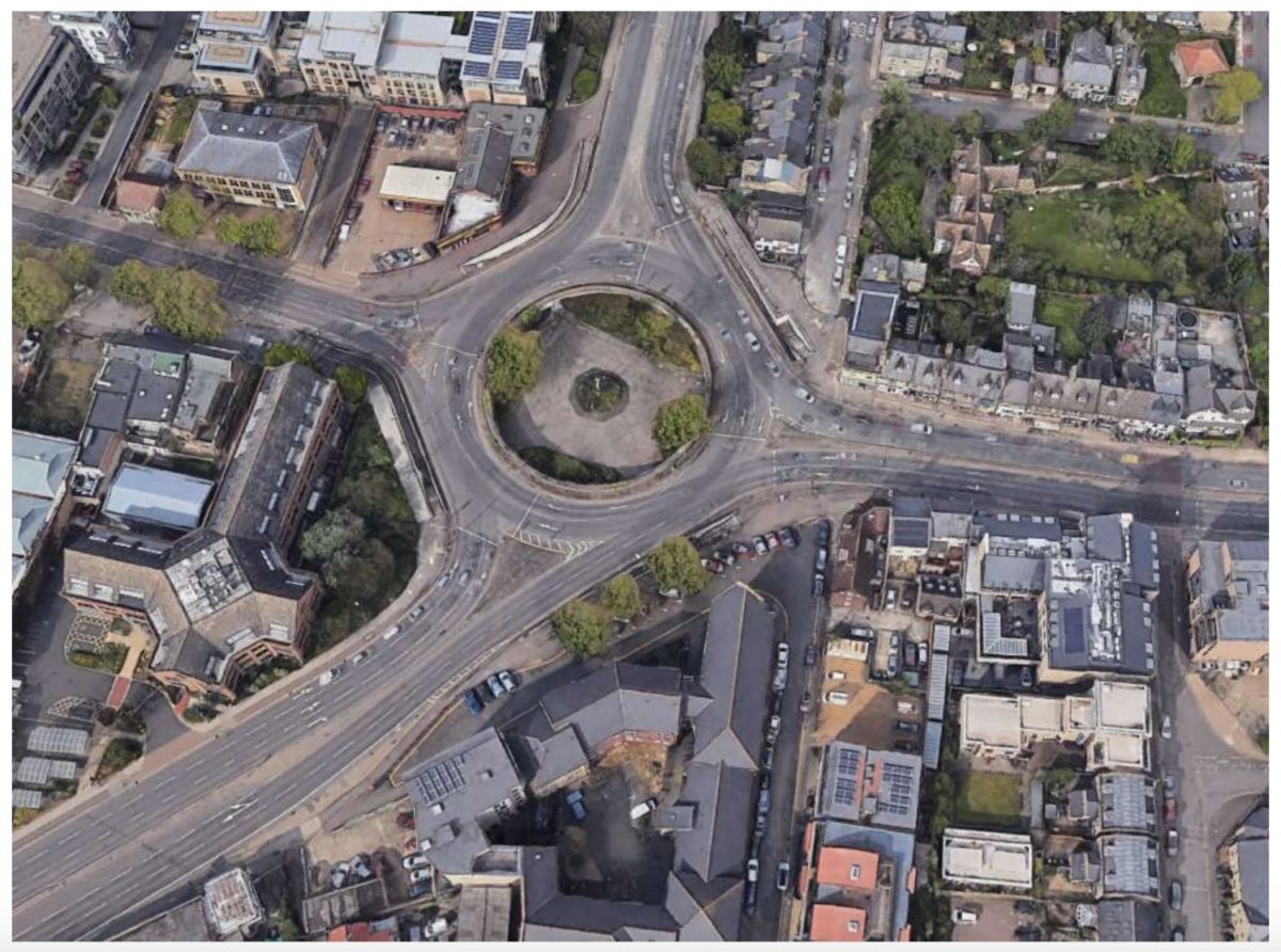 East Road Roundabout aerial view