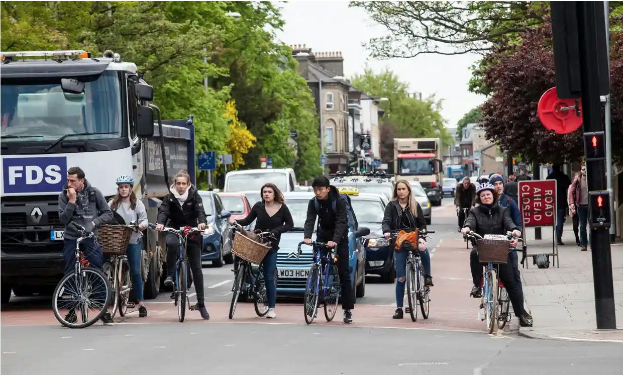 Cyclists in Cambridge. Source: The Guardian